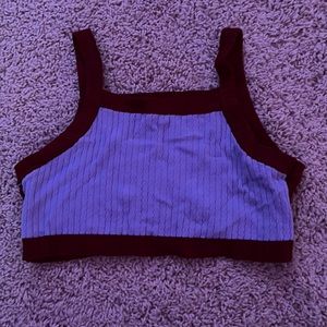 Very short, purple and red cropped top from shein